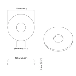 vidaXL geschikt voor vlakke ringen 2 st Zwart ∅15 x 3 mm