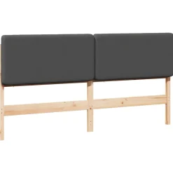 vidaXL Gestoffeerd hoofdbord Bruin en Donkergrijs 200 cm