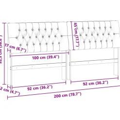 vidaXL Gestoffeerd hoofdbord Donkergrijs 200 cm Massief grenenhout