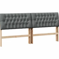 vidaXL Gestoffeerd hoofdbord Donkergrijs 200 cm Massief grenenhout