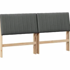 vidaXL Gestoffeerd hoofdbord Donkergrijs 200 cm Massief grenenhout