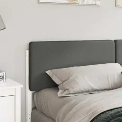 vidaXL Gestoffeerd hoofdbord met hoofdeinde Wit en Lichtgrijs 200 cm
