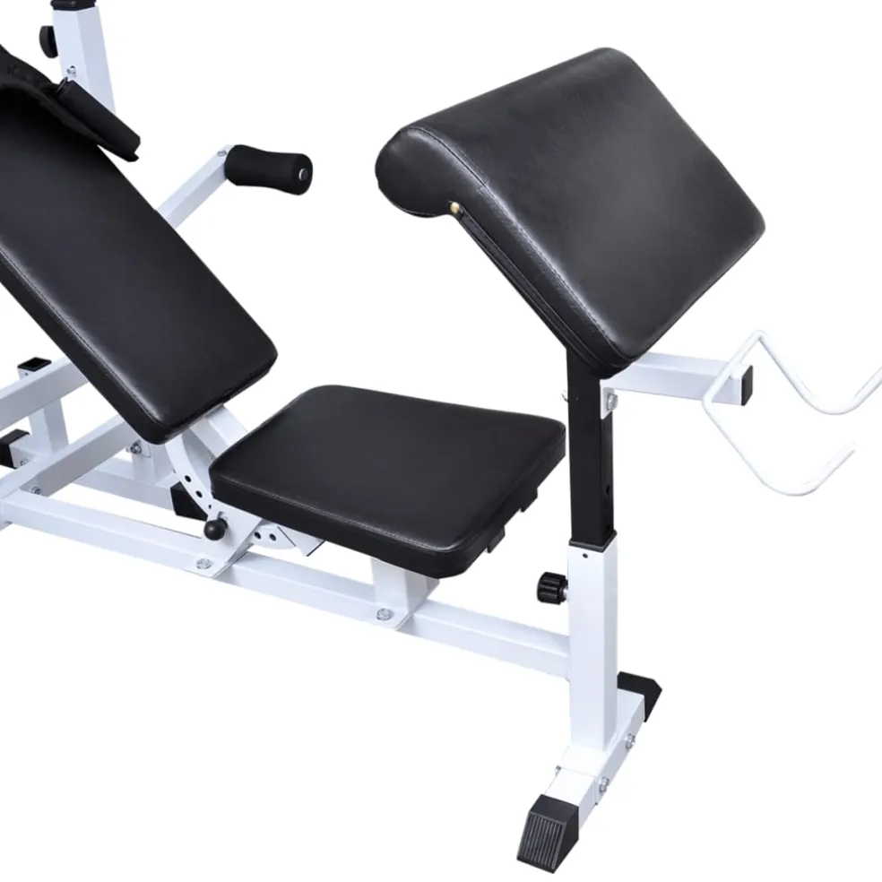 vidaXL Gewichtenbank met gewichtenrek en halterset 90 kg