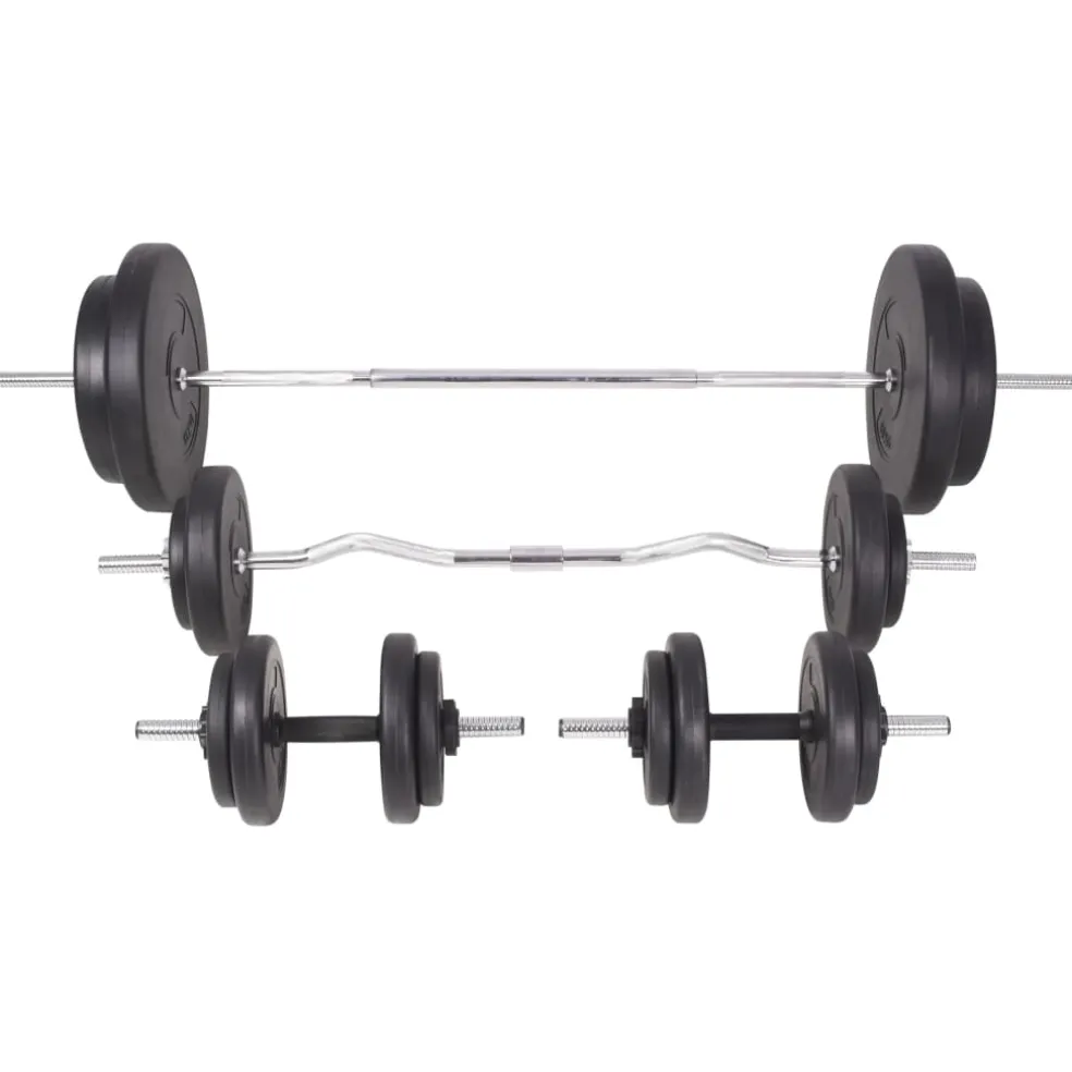 vidaXL Gewichtenbank met gewichtenrek en halterset 90 kg