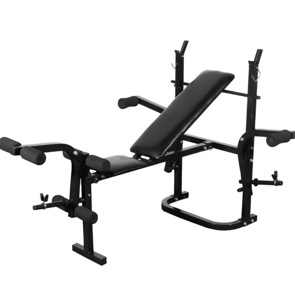 vidaXL Gewichtenbank met gewichtenrek en halterset 30,5 kg