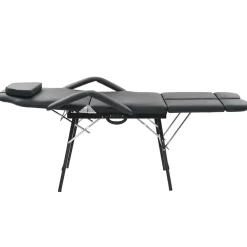 vidaXL Gezichtsbehandelstoel draagbaar 185x78x76 cm kunstleer zwart
