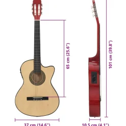 vidaXL Gitaar cutaway met equalizer 6 snaren western klassiek