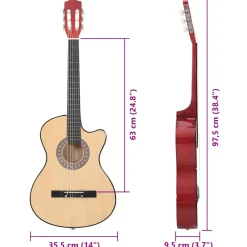 vidaXL Gitaar cutaway met 6 snaren western akoestisch 38