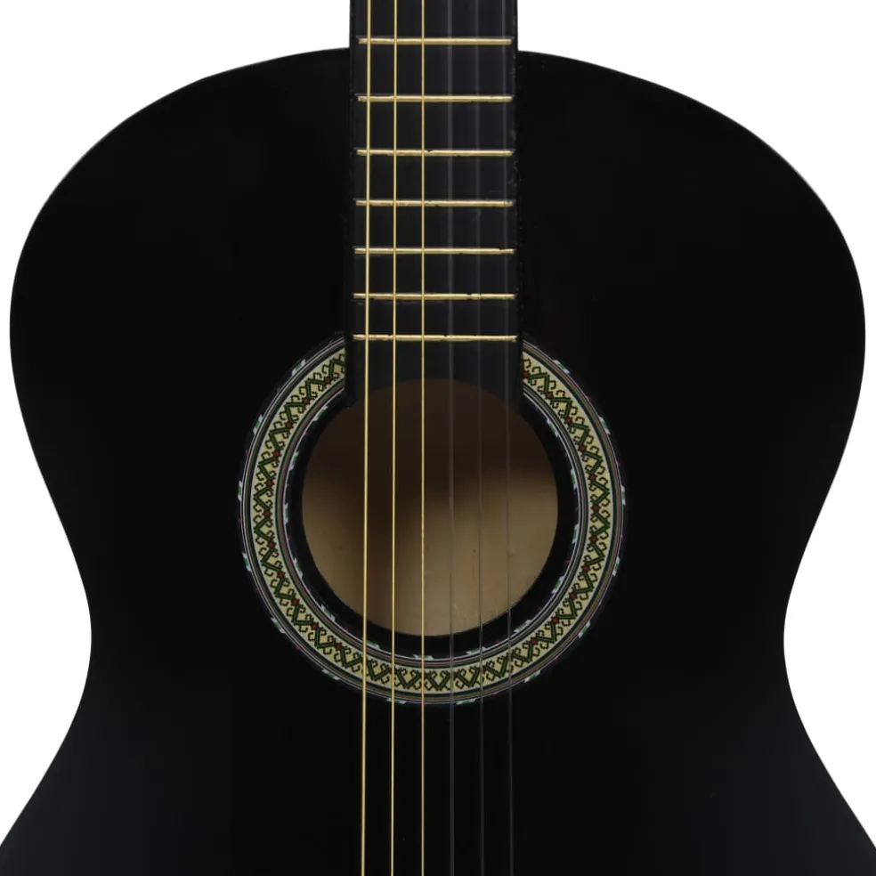 vidaXL Gitaar klassiek beginner met tas 4/4 39" zwart