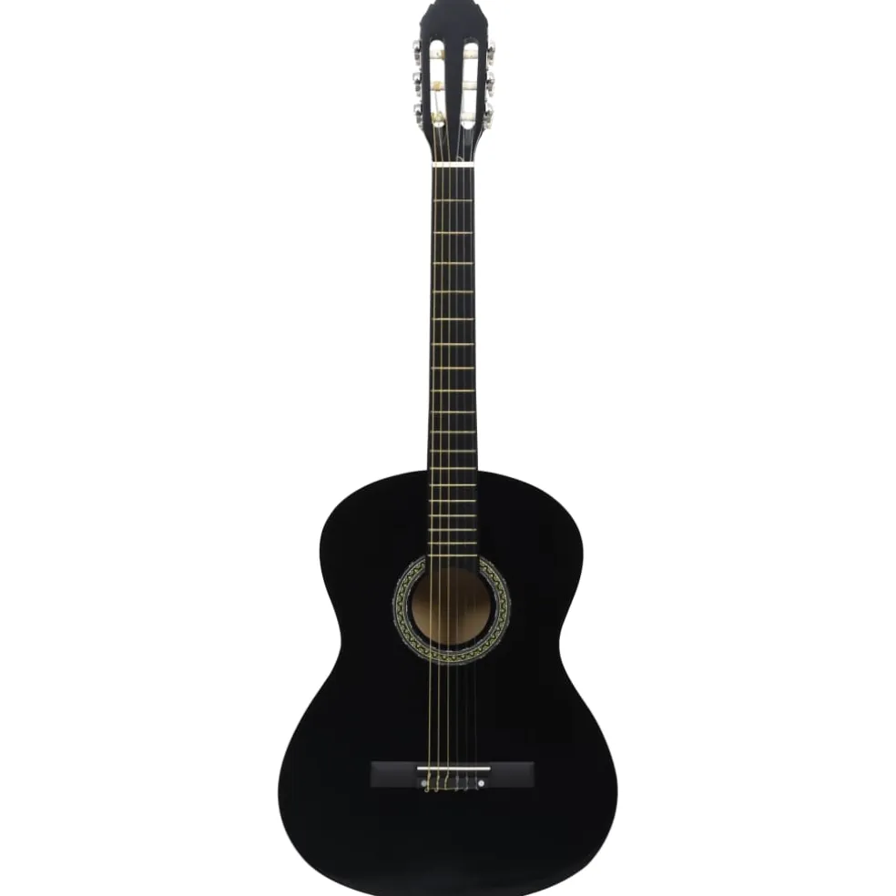 vidaXL Gitaar klassiek beginner met tas 4/4 39" zwart