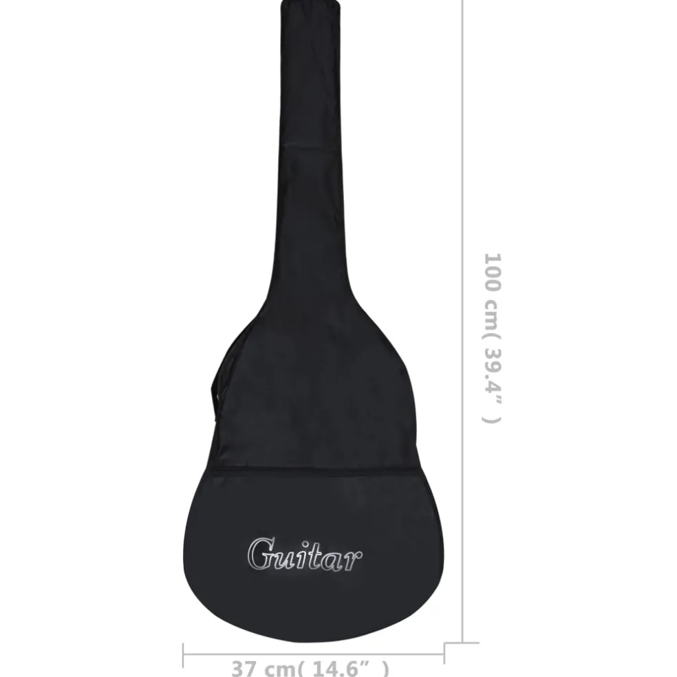 vidaXL Gitaar klassiek beginner met tas 4/4 39" zwart