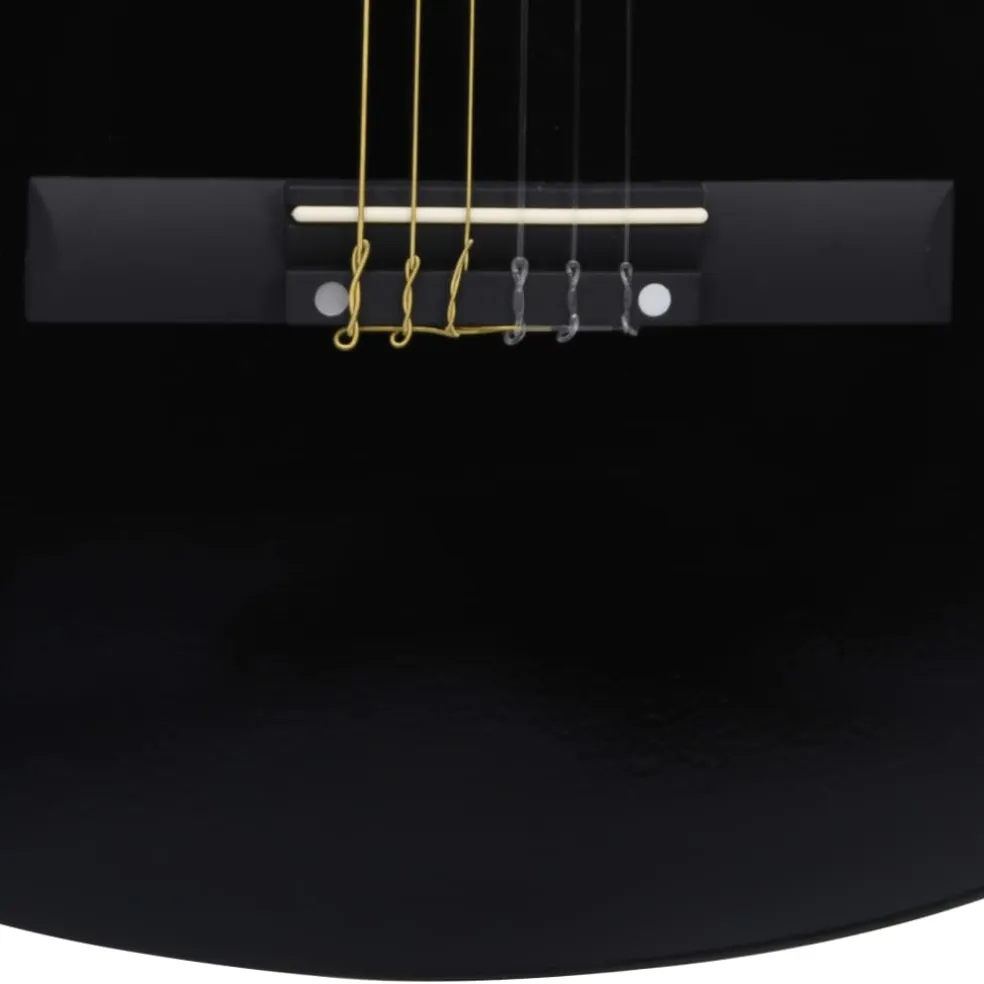 vidaXL Gitaar klassiek beginner met tas 4/4 39" zwart