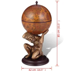 vidaXL Globebar Atlas 42x42x85 cm