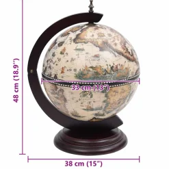 vidaXL Globebar tafelmodel eucalyptushout wit