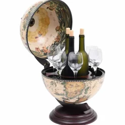 vidaXL Globebar tafelmodel eucalyptushout wit