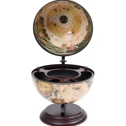 vidaXL Globebar tafelmodel eucalyptushout wit