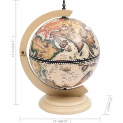vidaXL Globebar tafelmodel eucalyptushout wit
