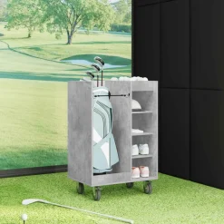 vidaXL Golfkast met wiel Effen Beton Grijs 65 x 45 x 98 cm