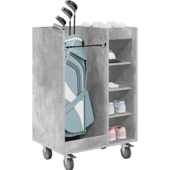 vidaXL Golfkast met wiel Effen Beton Grijs 65 x 45 x 98 cm