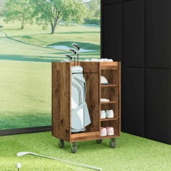vidaXL Golfkast met wiel Effen Wit 65 x 45 x 98 cm