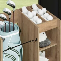 vidaXL Golfkast met wiel Effen Artisan Eiken 65 x 45 x 98 cm