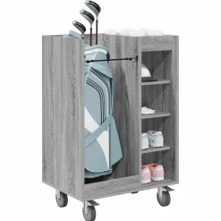 vidaXL Golfkast met wiel Effen Grijs Sonoma 65 x 45 x 98 cm
