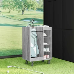 vidaXL Golfkast met wiel Effen Grijs Sonoma 65 x 45 x 98 cm