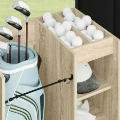 vidaXL Golfkast met wiel Effen Sonoma Eiken 65 x 45 x 98 cm