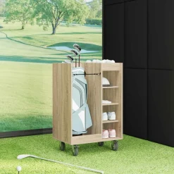 vidaXL Golfkast met wiel Effen Sonoma Eiken 65 x 45 x 98 cm