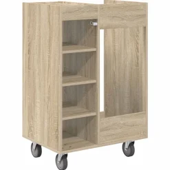 vidaXL Golfkast met wiel Effen Sonoma Eiken 65 x 45 x 98 cm