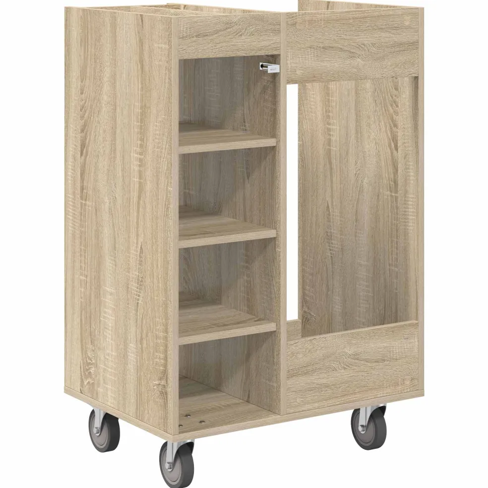 vidaXL Golfkast met wiel Effen Sonoma Eiken 65 x 45 x 98 cm
