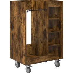 vidaXL Golfkast met wiel Gerookt eiken 65 x 45 x 98 cm Bewerkt hout