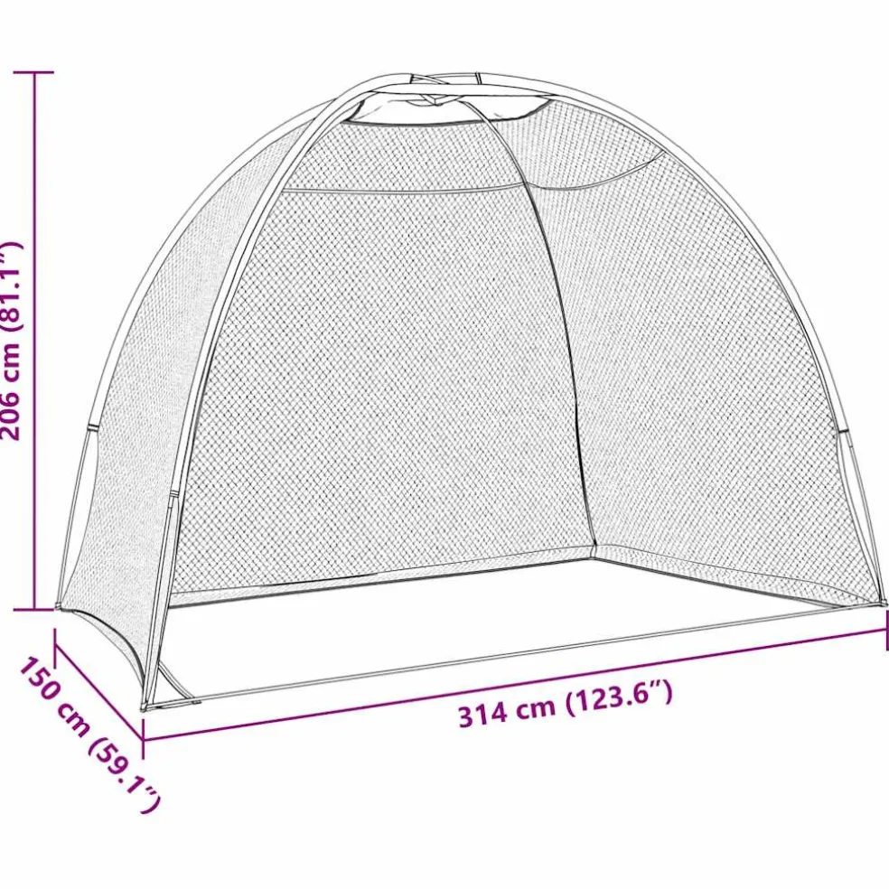 vidaXL Golf Trainingshulpmiddel Zwart 314 x 150 x 206 cm Polyester
