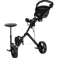vidaXL Golf trolley met zitplaats Zwart 95 x 69 x 114 cm IJzer