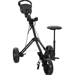 vidaXL Golf trolley met zitplaats Zwart 95 x 69 x 114 cm IJzer