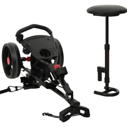 vidaXL Golf trolley met zitplaats Zwart 95 x 69 x 114 cm IJzer