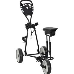 vidaXL Golf trolley met zitplaats Zwart en Wit IJzer Opvouwbaar