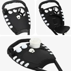 vidaXL Golf trolley met zitplaats Zwart en Wit IJzer Opvouwbaar