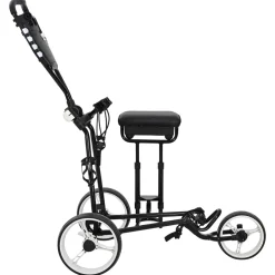 vidaXL Golf trolley met zitplaats Zwart en Wit IJzer Opvouwbaar