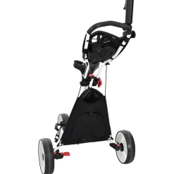 vidaXL Golf trolley Zwart en Wit Aluminium Opvouwbaar