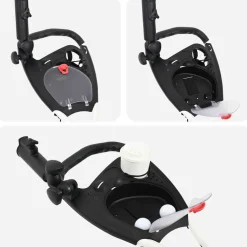 vidaXL Golf trolley Zwart en Wit Aluminium Opvouwbaar