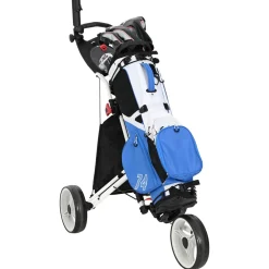 vidaXL Golf trolley Zwart en Wit Aluminium Opvouwbaar