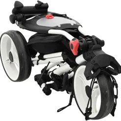vidaXL Golf trolley Zwart en Wit Aluminium Opvouwbaar