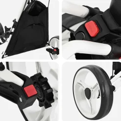 vidaXL Golf trolley Zwart en Wit Aluminium Opvouwbaar