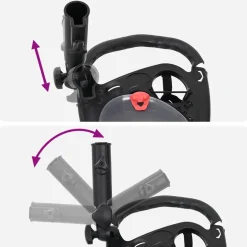 vidaXL Golf trolley Zwart en Wit Aluminium Opvouwbaar