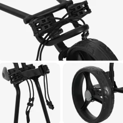 vidaXL Golf trolley Zwart IJzer Opvouwbaar