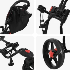 vidaXL Golf trolley Zwart IJzer Opvouwbaar