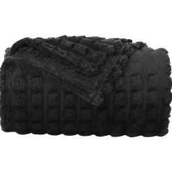 vidaXL Gooi Deken Zwart 150 x 130 cm 0.5 kg Fleece