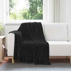 vidaXL Gooi Deken Zwart 150 x 130 cm 0.5 kg Fleece
