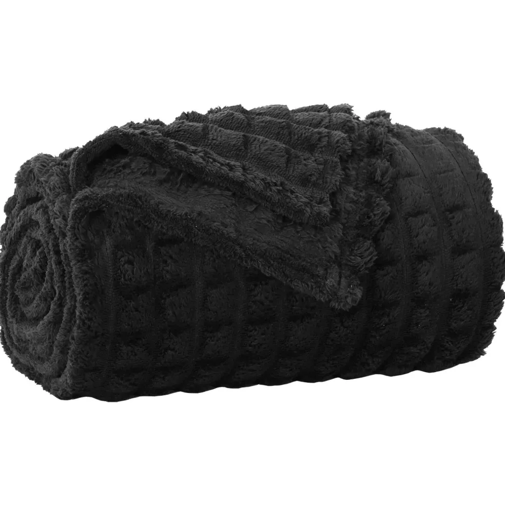 vidaXL Gooi Deken Zwart 150 x 130 cm 0.5 kg Fleece